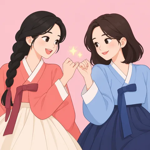 스치니 궁합보기 안내 한복 웹툰 캐릭터