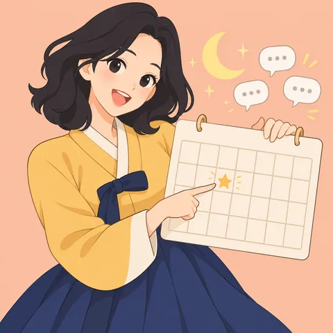 이번 달 스친운 안내 한복 웹툰 캐릭터
